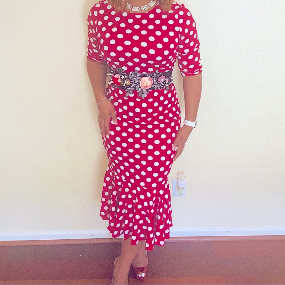 Red and White Polkadot Dress